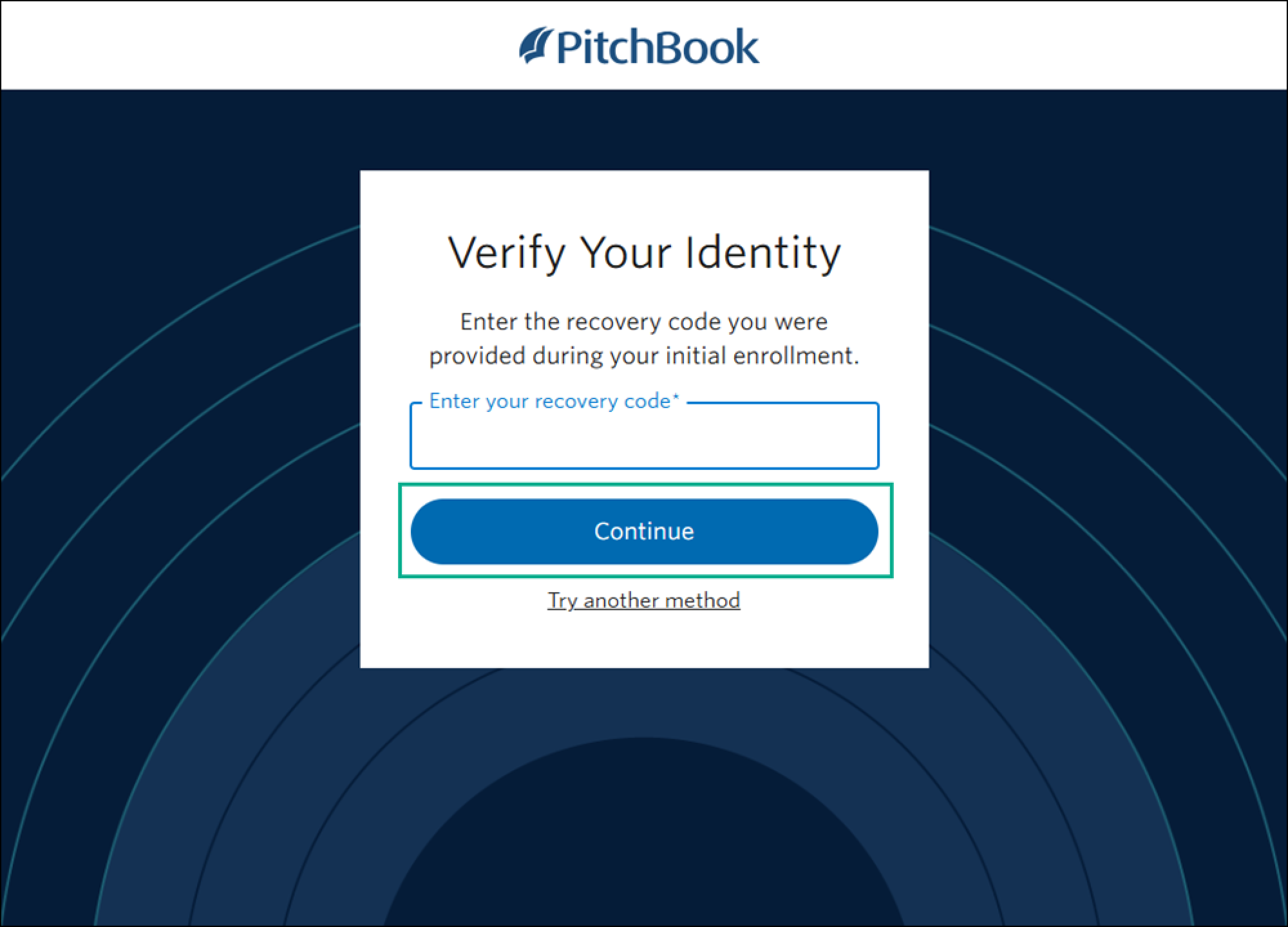 Copy Recovery Code Getting started with multi-factor authentication (MFA) - PitchBook