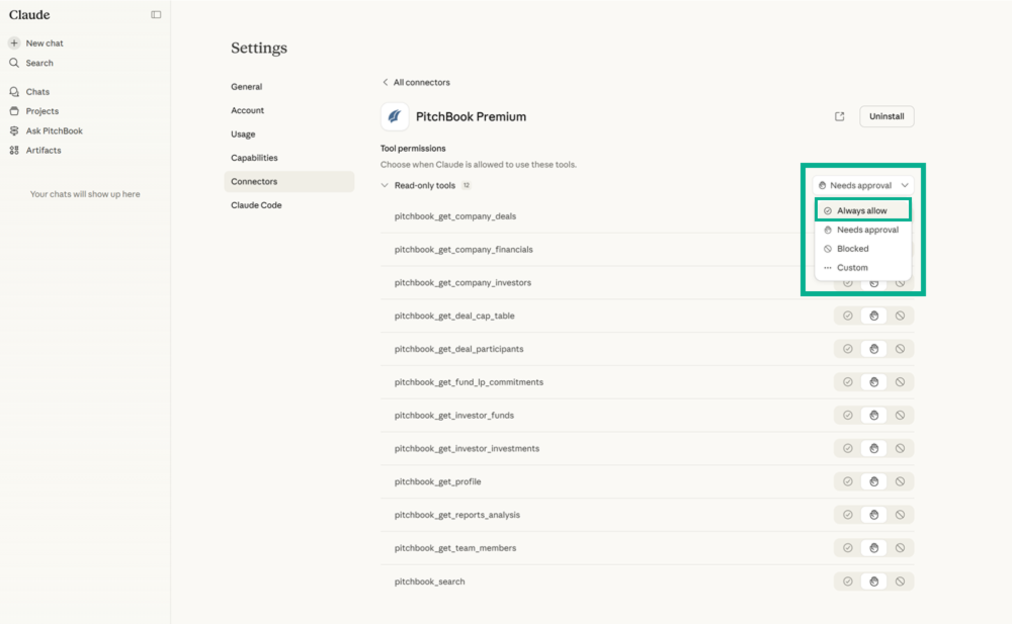 Help: PitchBook Premium Connector for Claude by Anthropic - PitchBook